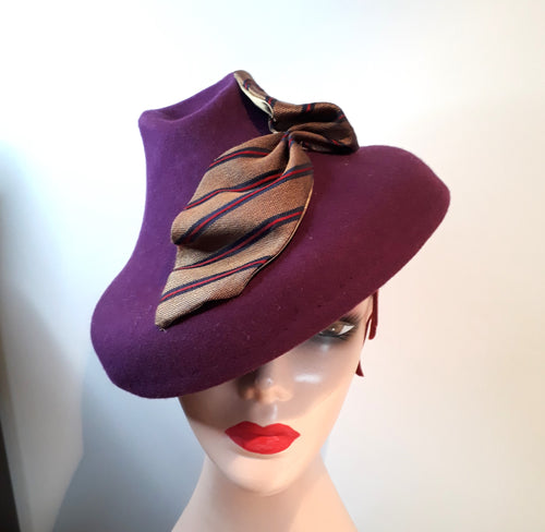 1930's Inspired Hat Plum