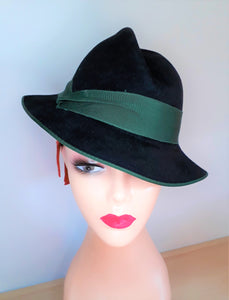 Bette 30's/40's Styled Trilby Black