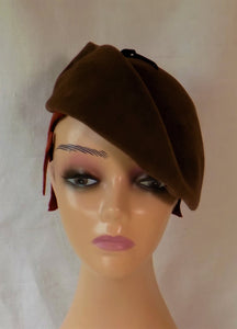 1930s style Tilt Hat Soft Brown