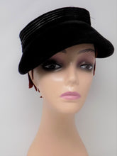Original 1940's Black Velvet Felt Hat