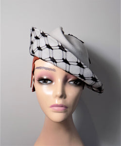 1930s style Tilt Hat Pale Grey